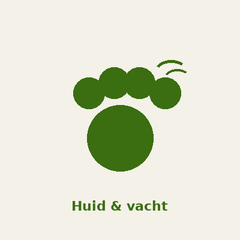 icoon met de aanduiding voor producten voor de huid en vacht van honden, katten en paarden