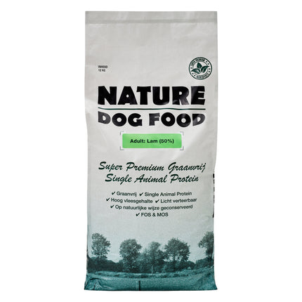 Nature-dog-food-hypoallergeen-graanvrij-hondenvoer-lam-zak-puppy-adult