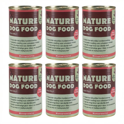 Nature-dog-food-natvoer-monoproteine-hert-blik-tray