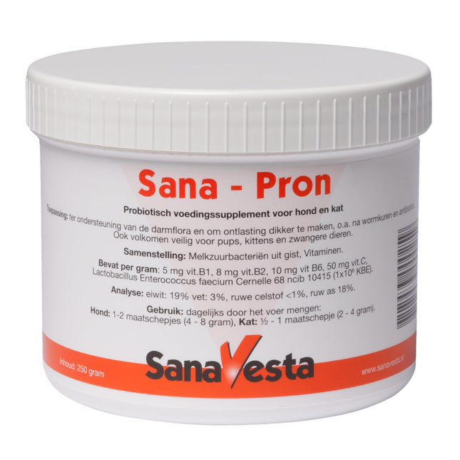 Potje probiotica voor honden en katten van 250 gram van het merk Sana-Pron