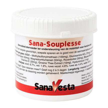potje van 275 gram sana-souplesse een supplement voor de spieren en gewrichten van honden en katten