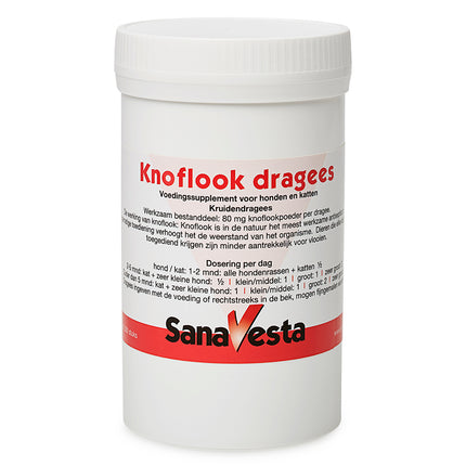 Pot Sana-Vesta Knoflookdragees voor honden en katten van 500 stuks