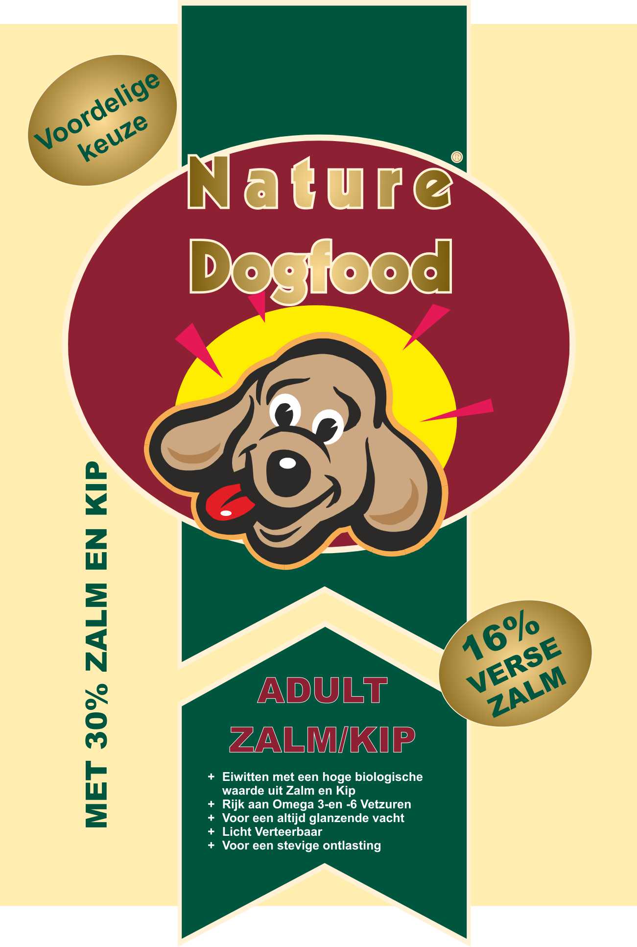 Hondenvoer met Zalm en Kip 15kg - Nature Dogfood Classic