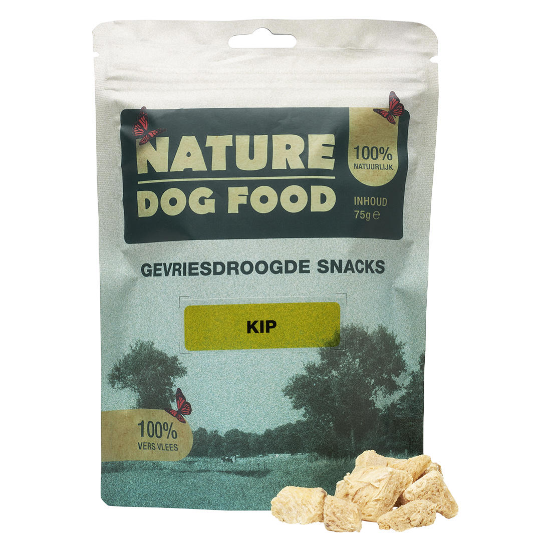 Gevriesdroogde snacks voor honden van Kip